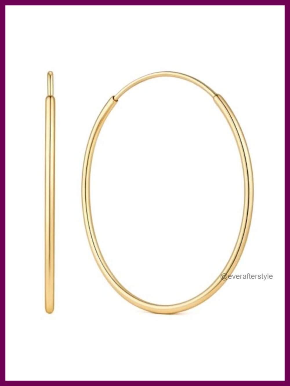 Women's 14K Gold Plated Hoop Earrings Hypoallergenic Lightweight 30mm